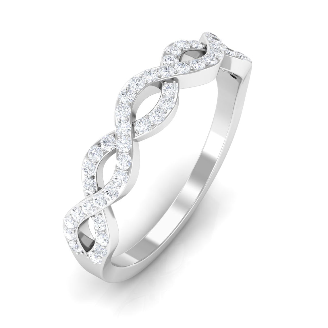 Round Diamond Infinity Semi Eternity Ring Diamond - ( HI-SI ) - Color and Clarity - Rosec Jewels