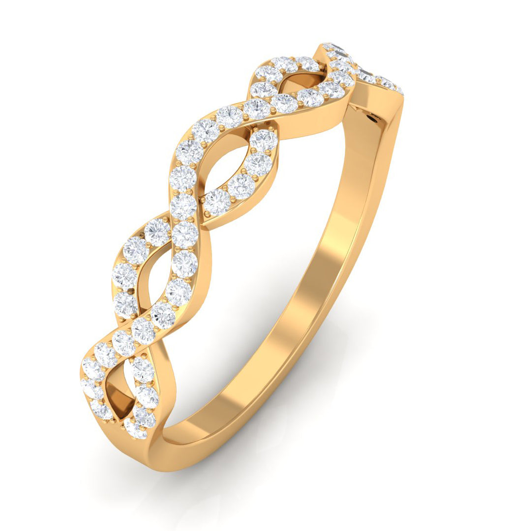 Round Diamond Infinity Semi Eternity Ring Diamond - ( HI-SI ) - Color and Clarity - Rosec Jewels