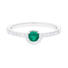 3/4 CT Natural Green Emerald and Diamond Promise Ring Emerald - ( AAA ) - Quality - Rosec Jewels