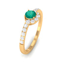 3/4 CT Natural Green Emerald and Diamond Promise Ring Emerald - ( AAA ) - Quality - Rosec Jewels