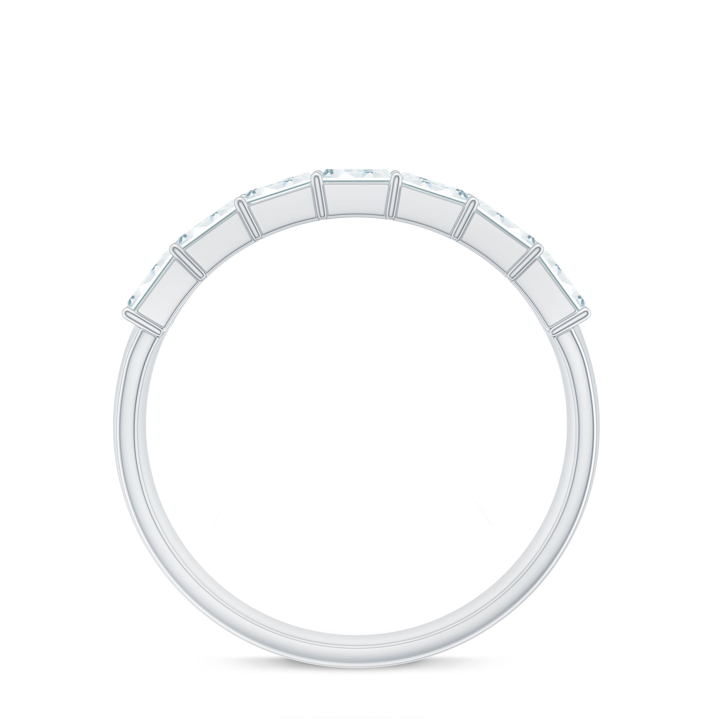 Moissanite Infinity Half Eternity Band Ring Moissanite - ( D-VS1 ) - Color and Clarity - Rosec Jewels