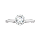 Certified Moissanite Halo Promise Ring in Gold Moissanite - ( D-VS1 ) - Color and Clarity - Rosec Jewels