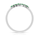 1/4 CT Created Emerald and Diamond Minimal Ring Lab Created Emerald - ( AAAA ) - Quality - Rosec Jewels