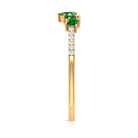 1/4 CT Created Emerald and Diamond Minimal Ring Lab Created Emerald - ( AAAA ) - Quality - Rosec Jewels