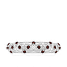 1/4 CT Garnet Filigree Band Ring for Women in Prong Setting Garnet - ( AAA ) - Quality - Rosec Jewels