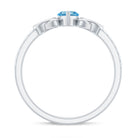 Marquise Cut Swiss Blue Topaz Solitaire Celtic Ring with Diamond Swiss Blue Topaz - ( AAA ) - Quality - Rosec Jewels