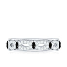 1/2 Diamond Infinity Band with Created Black Diamond Lab Created Black Diamond - ( AAAA ) - Quality - Rosec Jewels