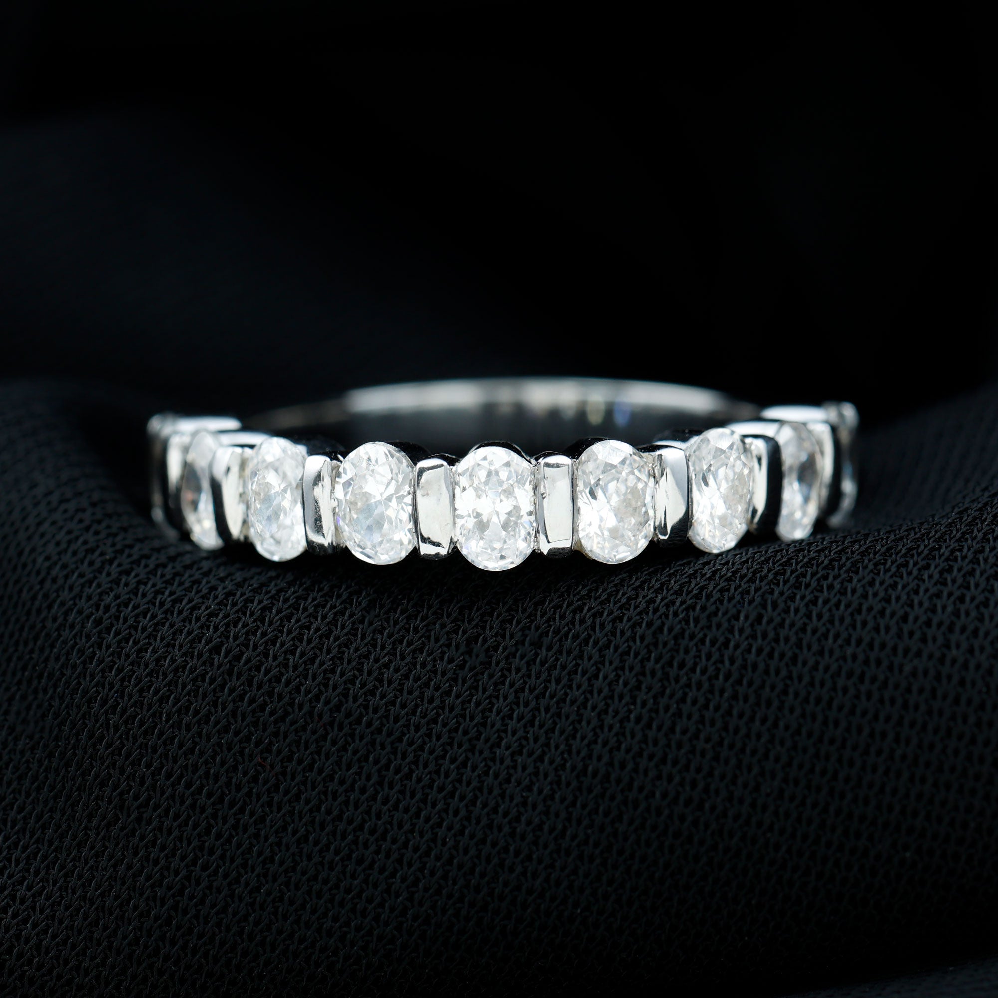 2 CT Zircon Half Eternity Ring Zircon - ( AAAA ) - Quality - Rosec Jewels