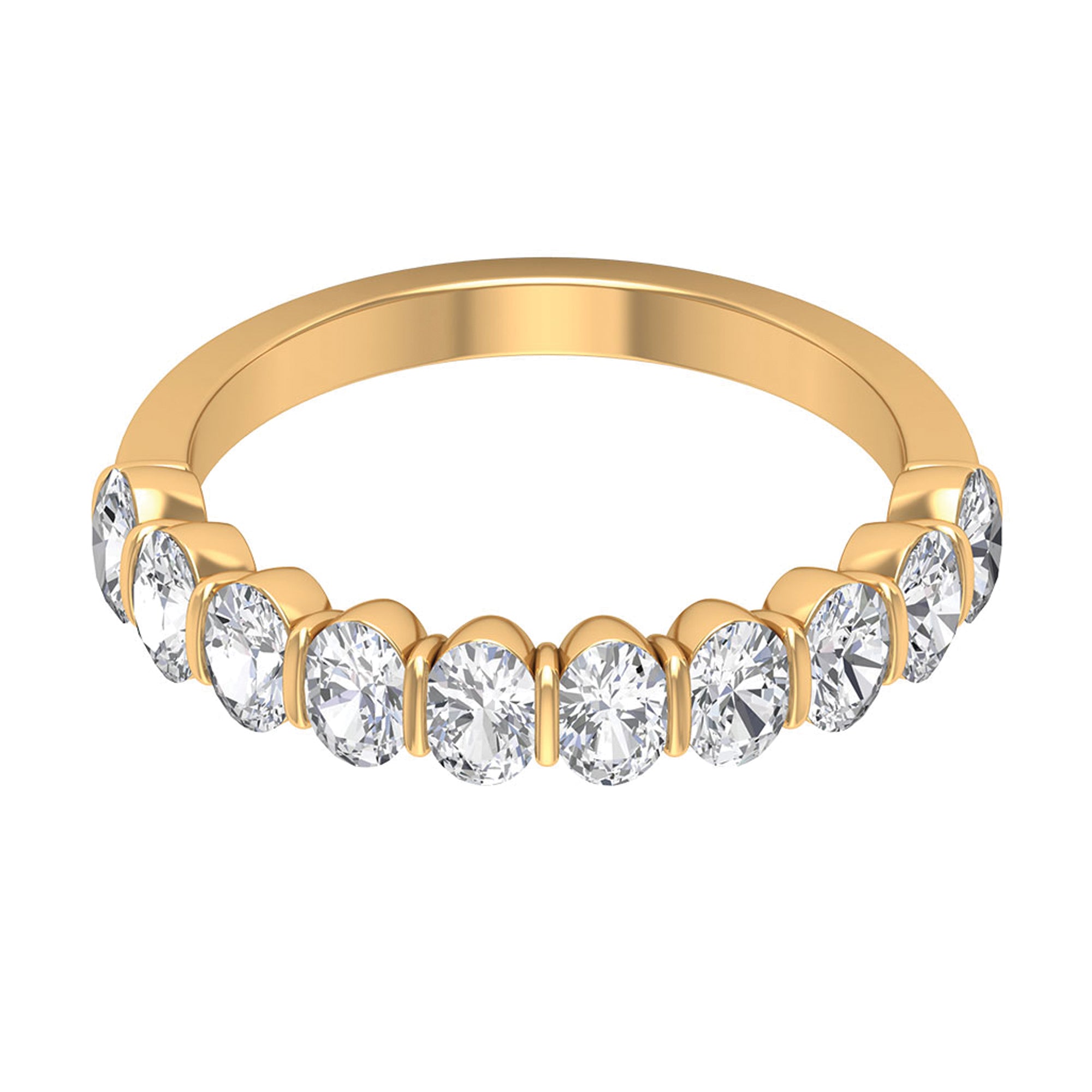 2 CT Zircon Half Eternity Ring Zircon - ( AAAA ) - Quality - Rosec Jewels