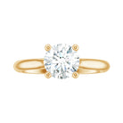 1 CT Round Cut Certified Moissanite Solitaire Ring in Gold Moissanite - ( D-VS1 ) - Color and Clarity - Rosec Jewels