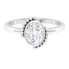 1.25 CT Oval Cut Moissanite Solitaire Engagement Ring with Beaded Gold Moissanite - ( D-VS1 ) - Color and Clarity - Rosec Jewels