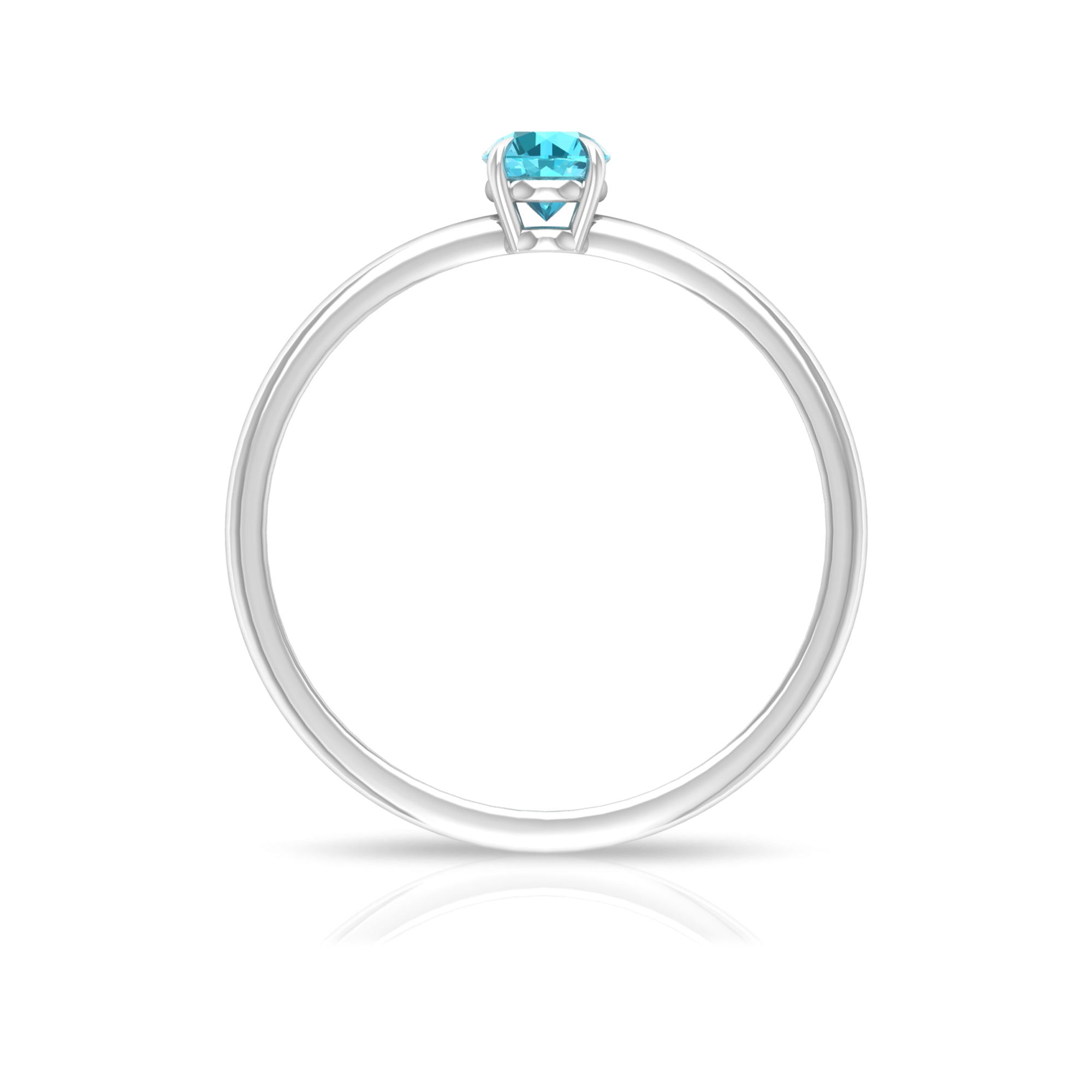 1/4 CT Claw Set Swiss Blue Topaz Solitaire Ring Swiss Blue Topaz - ( AAA ) - Quality - Rosec Jewels