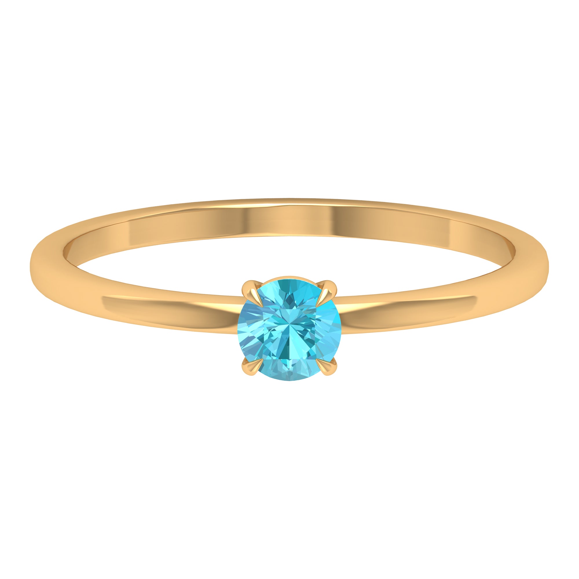 1/4 CT Claw Set Swiss Blue Topaz Solitaire Ring Swiss Blue Topaz - ( AAA ) - Quality - Rosec Jewels