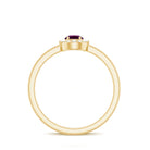 Rhodolite Minimal Promise Ring with Diamond Halo Rhodolite - ( AAA ) - Quality - Rosec Jewels