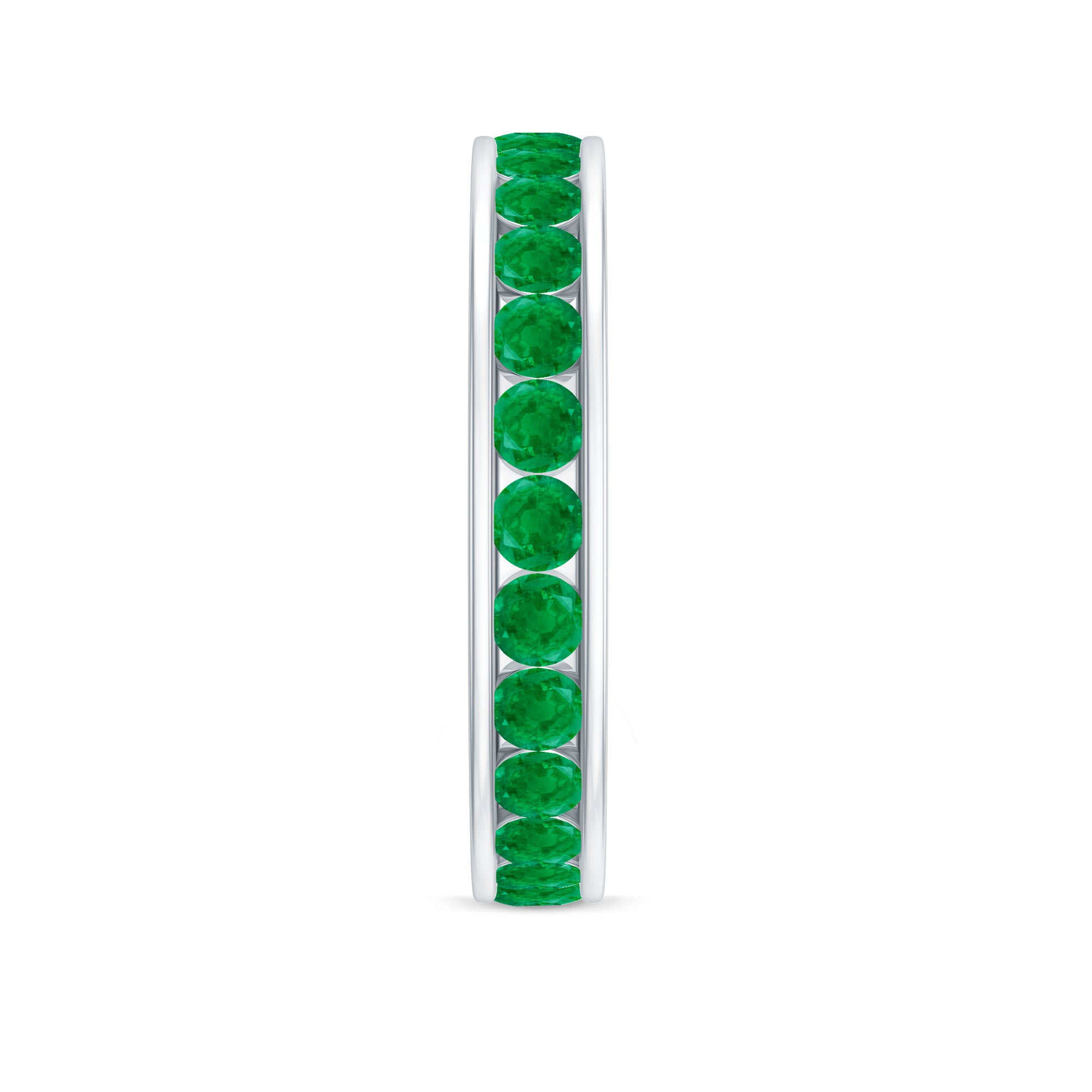 1.5 CT Trellis Set Emerald Eternity Ring Emerald - ( AAA ) - Quality - Rosec Jewels