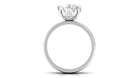 White Moissanite Round Cut Solitaire Ring with Side Stones Moissanite - ( D-VS1 ) - Color and Clarity - Rosec Jewels