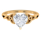 2 CT Celtic Detail Moissanite Heart Engagement Ring in Gold Moissanite - ( D-VS1 ) - Color and Clarity - Rosec Jewels