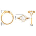 3 CT Split Shank Zircon Oval Engagement Ring in Gold Zircon - ( AAAA ) - Quality - Rosec Jewels