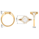 3 CT Split Shank Zircon Oval Engagement Ring in Gold Zircon - ( AAAA ) - Quality - Rosec Jewels