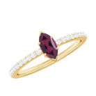 0.75 CT Natural Rhodolite Promise Ring with Diamond Accent Rhodolite - ( AAA ) - Quality - Rosec Jewels