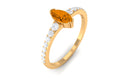 0.75 CT Marquise Cut Citrine Promise Ring with Diamond Stones Citrine - ( AAA ) - Quality - Rosec Jewels