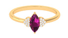 0.75 CT Marquise Cut Rhodolite Promise Ring with Diamond Rhodolite - ( AAA ) - Quality - Rosec Jewels