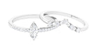 1.25 CT Marquise and Round Cut Zircon Solitaire Bridal Ring Set Zircon - ( AAAA ) - Quality - Rosec Jewels