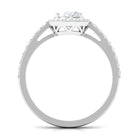 2.75 CT Simple Zircon Oval Engagement Ring with Halo Zircon - ( AAAA ) - Quality - Rosec Jewels