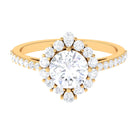 2.25 CT Zircon Halo Engagement Ring in Gold Zircon - ( AAAA ) - Quality - Rosec Jewels