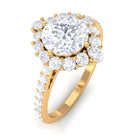 2.25 CT Zircon Halo Engagement Ring in Gold Zircon - ( AAAA ) - Quality - Rosec Jewels