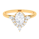 2.75 CT Oval Zircon Unique Engagement Ring in Gold Zircon - ( AAAA ) - Quality - Rosec Jewels