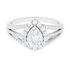 2.50 CT Split Shank Pear Cut Zircon Statement Engagement Ring Zircon - ( AAAA ) - Quality - Rosec Jewels