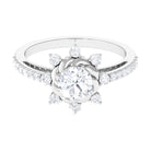 1.75 CT Round Zircon Designer Engagement Ring in Gold Zircon - ( AAAA ) - Quality - Rosec Jewels