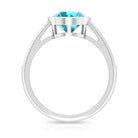 2.50 CT Bezel Set Swiss Blue Topaz Engagement Ring with Diamond Side Stones Swiss Blue Topaz - ( AAA ) - Quality - Rosec Jewels