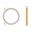 1.50 CT Orange Sapphire Floating Eternity Ring Orange Sapphire - ( AAA ) - Quality - Rosec Jewels