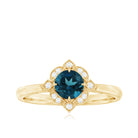 Vintage Style London Blue Topaz and Diamond Engagement Ring London Blue Topaz - ( AAA ) - Quality - Rosec Jewels