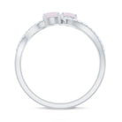 3/4 CT Minimal Rose Quartz and Diamond Engagement Ring Rose Quartz - ( AAA ) - Quality - Rosec Jewels