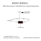 2.5X5 MM Baguette Cut Garnet Solitaire Ring in 4 Prong Diagonal Setting Garnet - ( AAA ) - Quality - Rosec Jewels