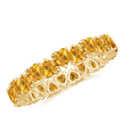 Yellow Heart Cut Citrine Eternity Ring in Claw Setting Citrine - ( AAA ) - Quality - Rosec Jewels