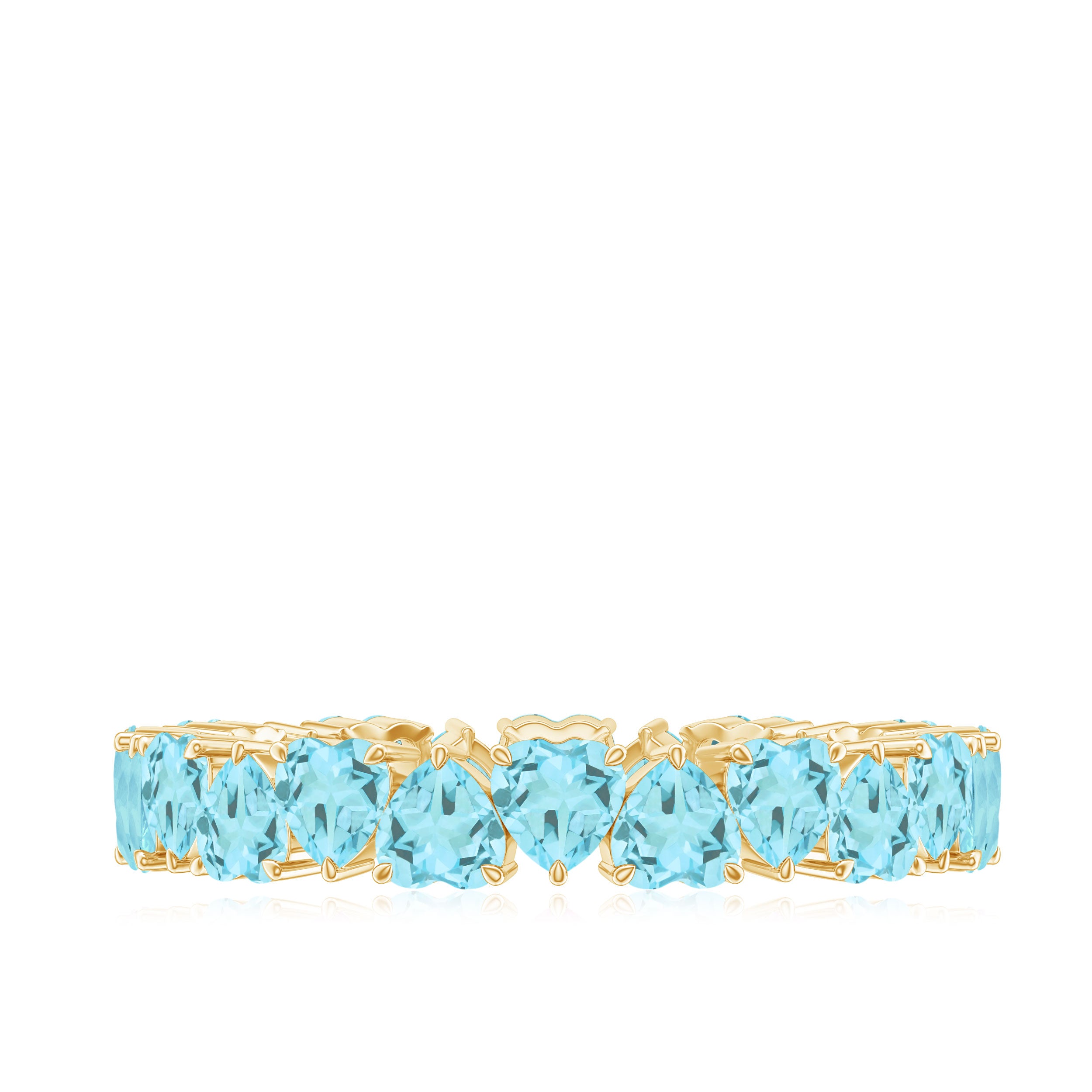 Claw Set Sky Blue Topaz Eternity Ring for Women Sky Blue Topaz - ( AAA ) - Quality - Rosec Jewels