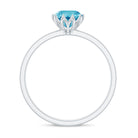 1 CT Swiss Blue Topaz Solitaire Ring in Lotus Basket Setting Swiss Blue Topaz - ( AAA ) - Quality - Rosec Jewels