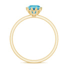 1 CT Swiss Blue Topaz Solitaire Ring in Lotus Basket Setting Swiss Blue Topaz - ( AAA ) - Quality - Rosec Jewels