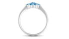 1.5 CT Round Shape Swiss Blue Topaz Cluster Flower Ring Swiss Blue Topaz - ( AAA ) - Quality - Rosec Jewels