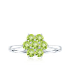 1.25 CT Round Shape Peridot Cluster Flower Ring Peridot - ( AAA ) - Quality - Rosec Jewels