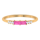 1/4 CT Pink Sapphire and Diamond Stackable Ring Pink Sapphire - ( AAA ) - Quality - Rosec Jewels