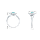 Flower Inspired Sky Blue Topaz Bypass Ring with Diamond Sky Blue Topaz - ( AAA ) - Quality - Rosec Jewels