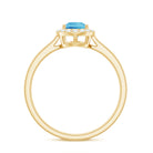 Teardrop Swiss Blue Topaz Ring with Diamond Accent Swiss Blue Topaz - ( AAA ) - Quality - Rosec Jewels