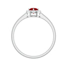 Elegant Lab Grown Ruby Promise Ring with Diamond Halo Lab Created Ruby - ( AAAA ) - Quality - Rosec Jewels