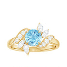 1.25 CT Aquamarine and Diamond Flower Cocktail Ring Aquamarine - ( AAA ) - Quality - Rosec Jewels