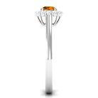 1 CT Citrine and Diamond Floating Halo Engagement Ring Citrine - ( AAA ) - Quality - Rosec Jewels